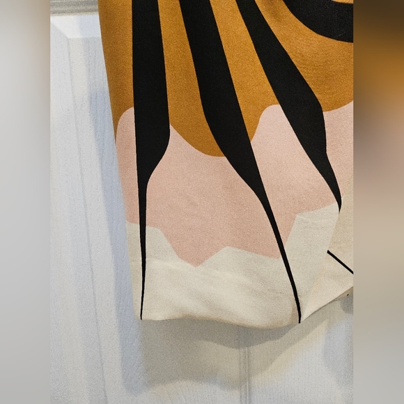 Dianne Von Furstenburg 100% Silk Burst Abstract Print Gathered Dress - Picture 9 of 15